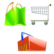 different type of shop bags coloured