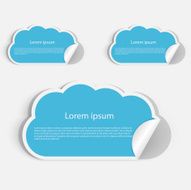 Stickers infographic style cloud Design elements Vector illustration