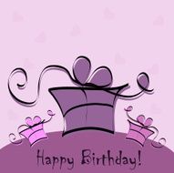 Vector Happy Birthday Background with Gift Box N2