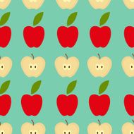 Seamless pattern with apples on the white background Vector illustration