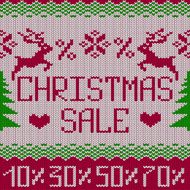 Christmas sale knitted seamless pattern or background