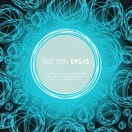 Abstract bright blue background with text frame swirl pattern N2