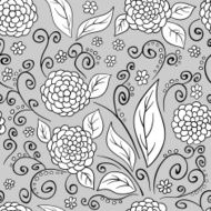 Black and White Floral Pattern N3