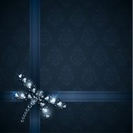 Background with ribbons and diamond dragonfly