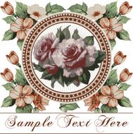 Greeting card Roses Beautiful frame with a flower ornament N13