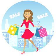 woman with shopping bags N25