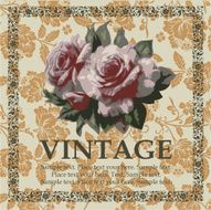 Greeting card Roses Beautiful frame with a flower ornament N14