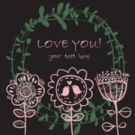 Floral Love background Vector illustration N2