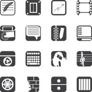 Silhouette Business Office and Mobile phone icons N2