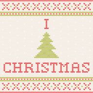 Knitted greeting card - I love Christmas