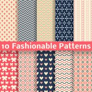 Fashionable vector seamless patterns (tiling) Retro