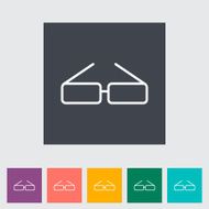 Glasses single flat icon