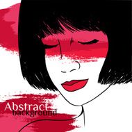 abstract grunge vector portrait of girl N3
