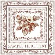 Greeting card Flowers Beautiful frame with a flower ornament N18