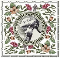 Angel Beautiful frame with a flower ornament Retro