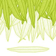 Seamless natural pattern with long leaves N6