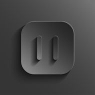 Pause icon - vector black app button