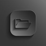 Folder icon - vector black app button