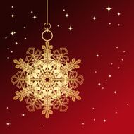 Red card with christmas snowflake N5