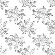 Seamless floral background outline
