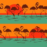 Seamless pattern of flamingos N2