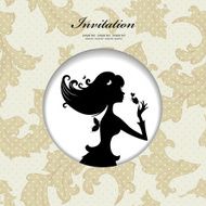 Silhouette of a beautiful stylish woman N2