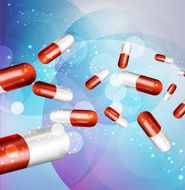 vector background with capsules (health issue)