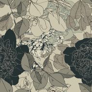 seamless retro vector pattern from abstract flowers and leaves N3
