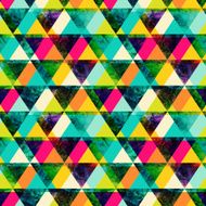 Watercolor triangles seamless pattern Modern geometry N4