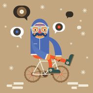Hipster by bicycle