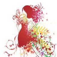 Vector Woman with Butterfly Dress N2