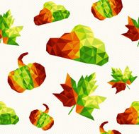 Abstract geometric autumn elements shapes seamless pattern background