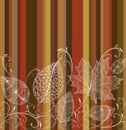 Vintage transparent autumn tree leaves seamless pattern background