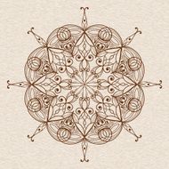 Vector Abstract Ethnic Floral Design Element N3