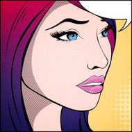 Vector Abstract Pop Art Woman N2
