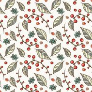 Seamless pattern with flowers and leaves N3