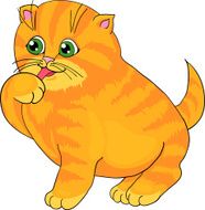 Cartoon cat with isolation on a white background