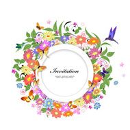 Round floral frame for your design N5
