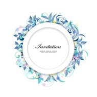 Round floral frame for your design N6