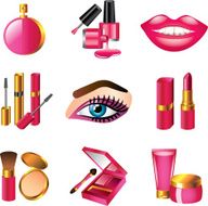 cosmetics and make up set