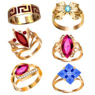 ring set with precious stones