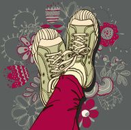 vector colored pattern gym shoes N5