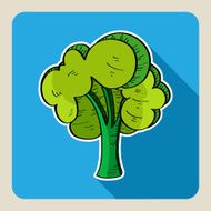 Sketch style green tree illustration EPS10 vector file