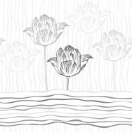 Monochrome background with tulips