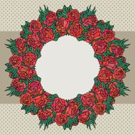Old school frame with roses N8