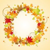 Autumn design Wreath of colorful leaves