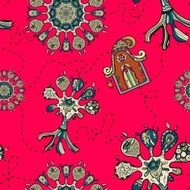 Seamless pattern with trees N9