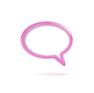 Vector pink plastic speech bubble