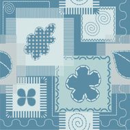 Patches and stitch seamless pattern