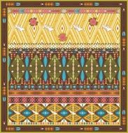 Seamless colorful aztec rug with birds and arrow
